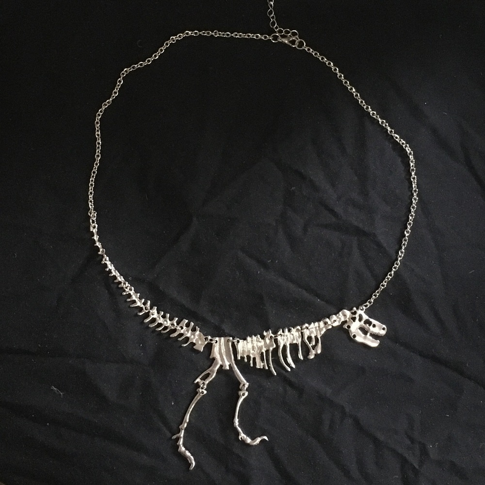 Silver Dinosaur Necklace